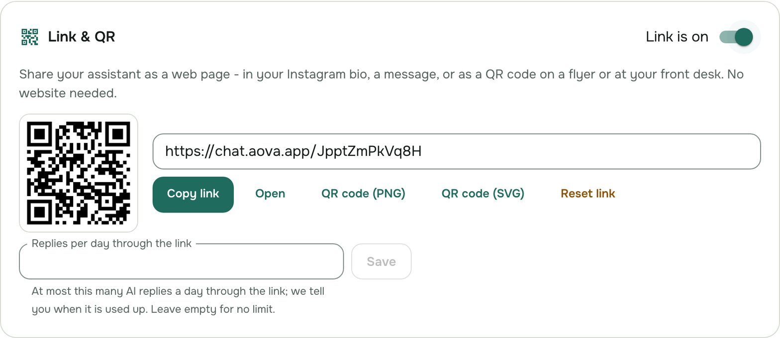 The Link &amp; QR card